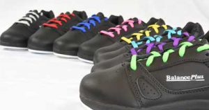 BalancePlus 400 series curling shoes with coloured shoelaces